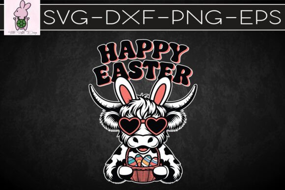 Easter Day Highland Cow Happy Easter SVG