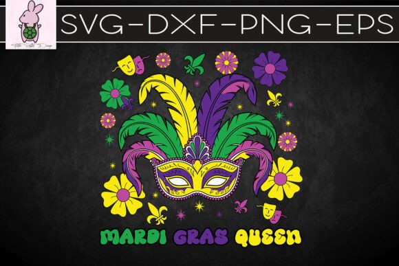 Floral Mardi Gras Queen SVG
