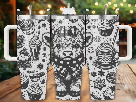 Highland Cow Cupcake Bake Tumbler Wrap