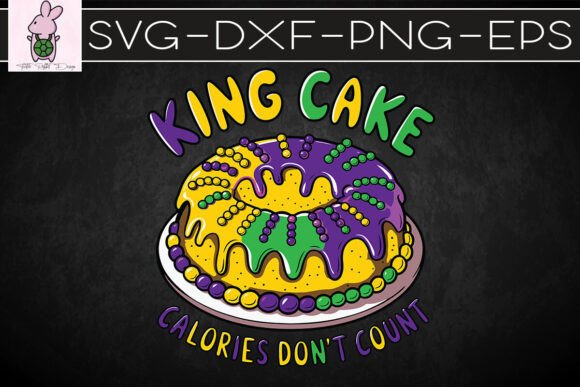 King Cake Mardi Gras Retro SVG