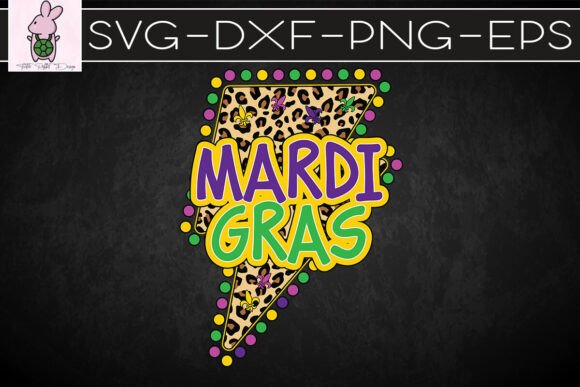 Mardi Gras Lightning Bolt SVG