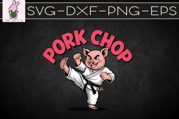 Pig Karate Pork Hop Funny Puns SVG