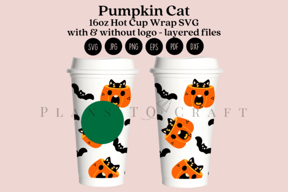 Pumpkin Cat Halloween 16oz Hot Cup Wrap
