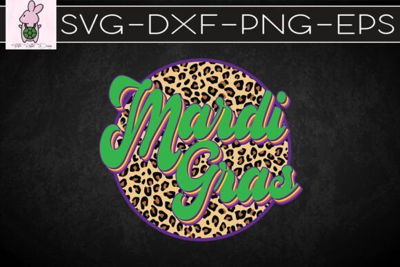 Retro Mardi Gras Leopard SVG