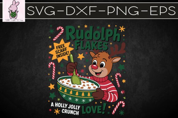 Rudolph Flakes Festive Holiday SVG