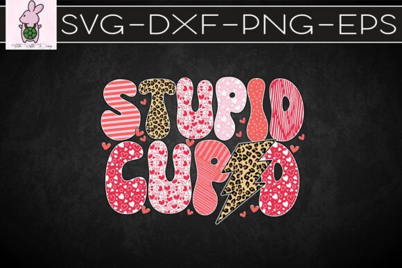 Stupid Cupid Pink Leopard Valentines SVG