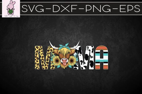 Western Mama Cow Sunflower SVG